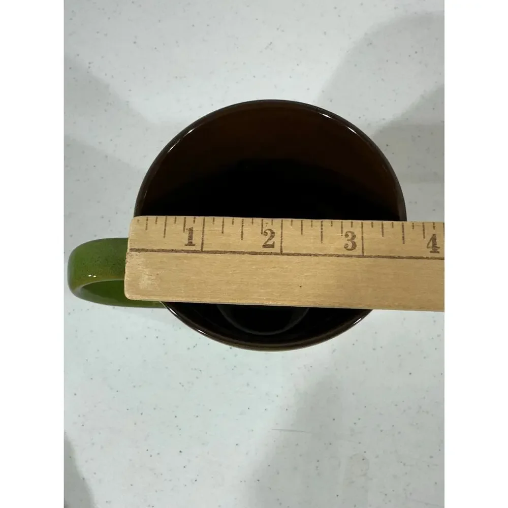 Floral Coffee Mugs Set of 2 Ceramic Earth Tones‎ MCM Gold Green